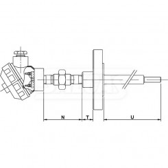 Termopar com Cabeçote e Poço de Proteção Flangeado