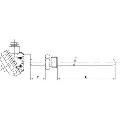 Termopar Convencional com Tubo Metálico e Rosca Fixa