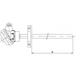 Termopar Convencional com Tubo metálico e Flange Ajustável