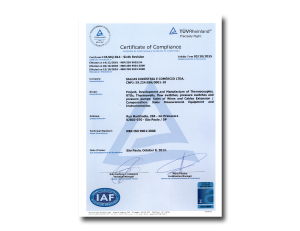 Certificado ISO 9001:2015 - Inglês